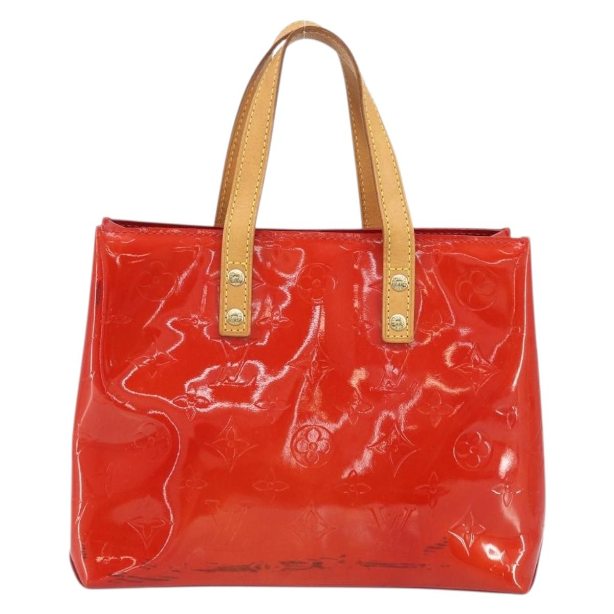 LOUIS VUITTON Monogram Vernis Reade PM Hand Bag Red Rouge M91088 LV Auth YKZ1466