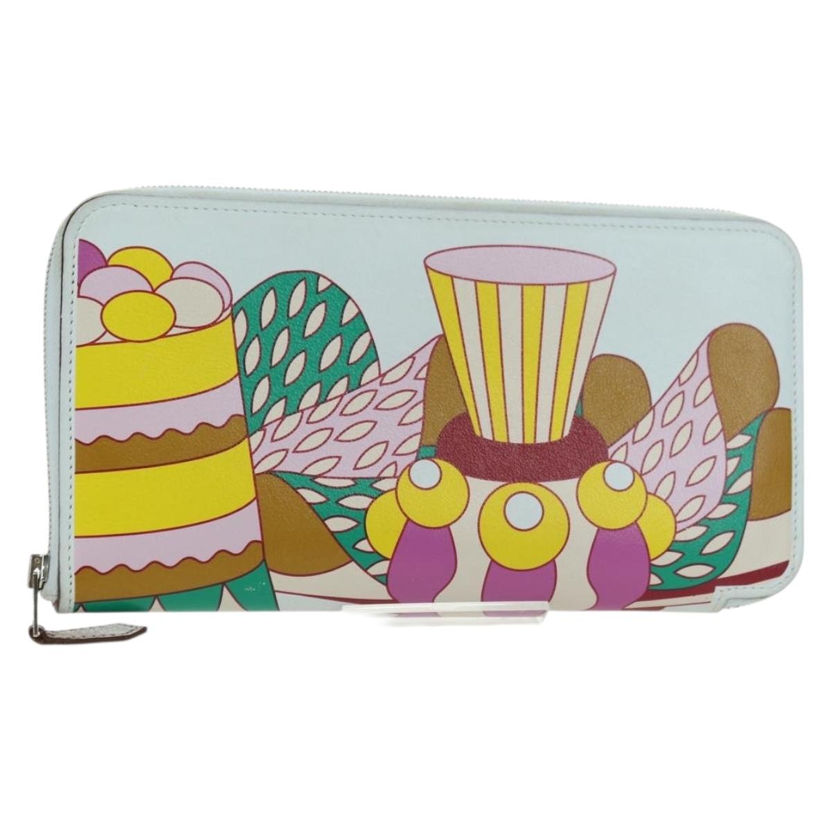 HERMES Azap Long Wallet Leather Multicolor Auth YKZ1512M