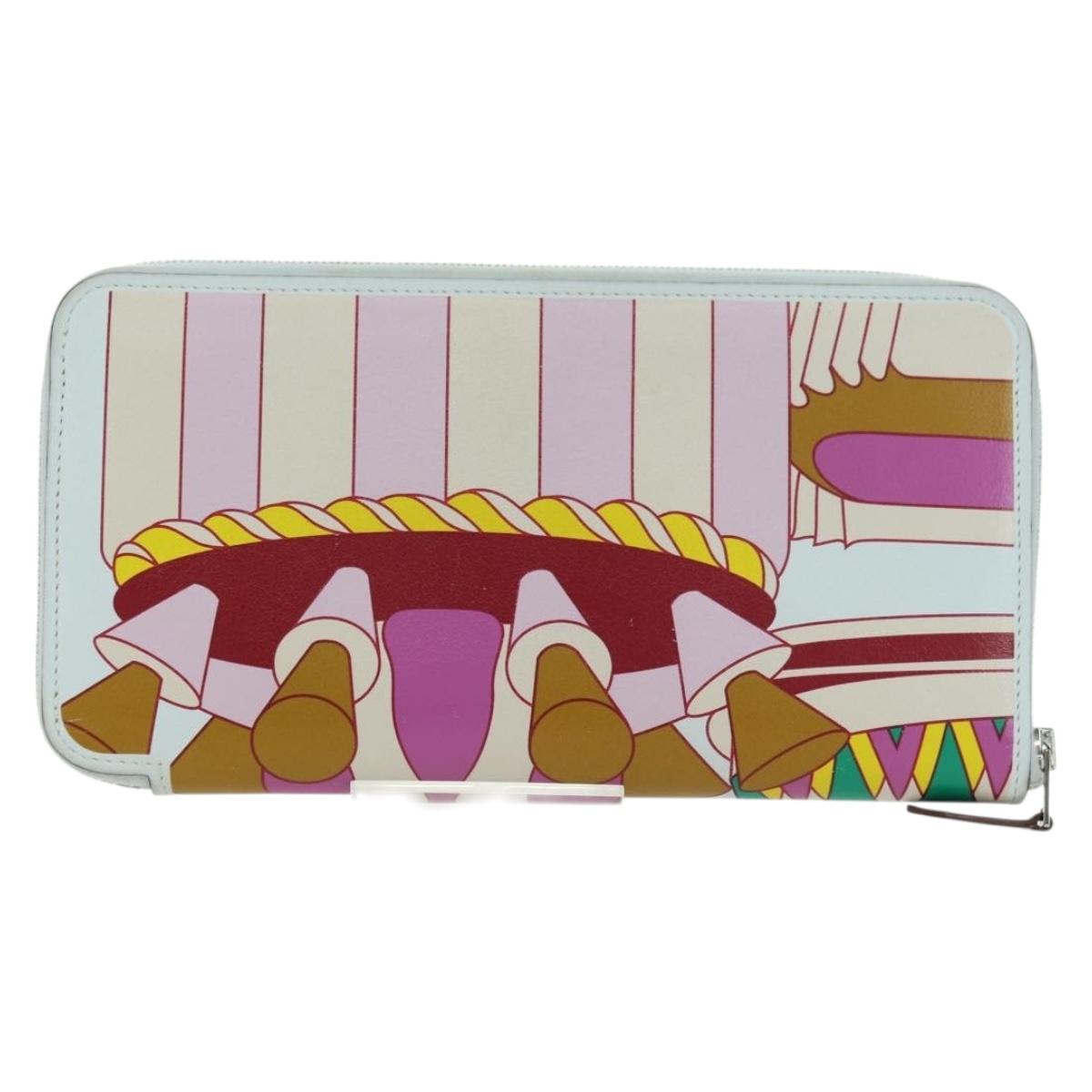 HERMES Azap Long Wallet Leather Multicolor Auth YKZ1512M