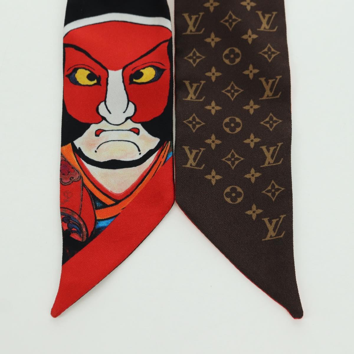 LOUIS VUITTON Yamamoto Hirosai Bando BB Scarf Silk Red MP1942 LV Auth YKZ1516