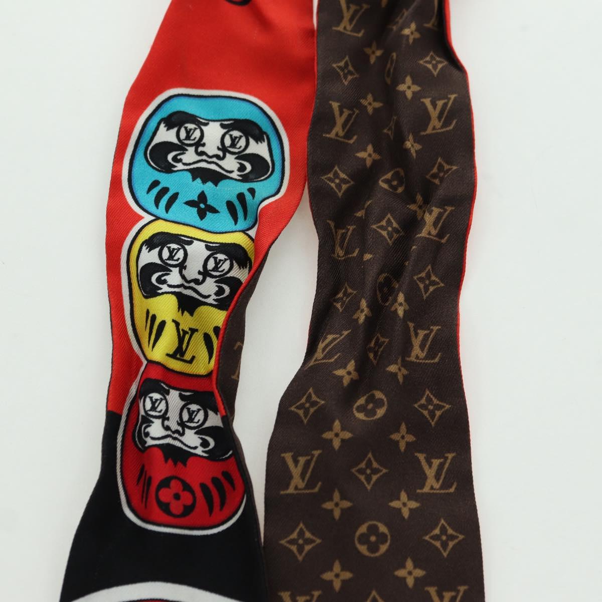 LOUIS VUITTON Yamamoto Hirosai Bando BB Scarf Silk Red MP1942 LV Auth YKZ1516