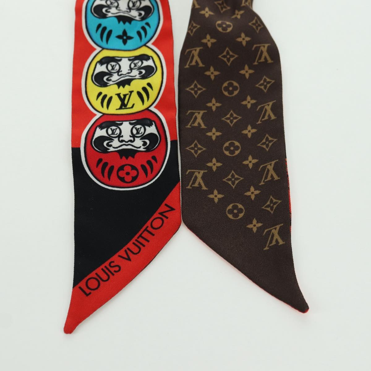 LOUIS VUITTON Yamamoto Hirosai Bando BB Scarf Silk Red MP1942 LV Auth YKZ1516
