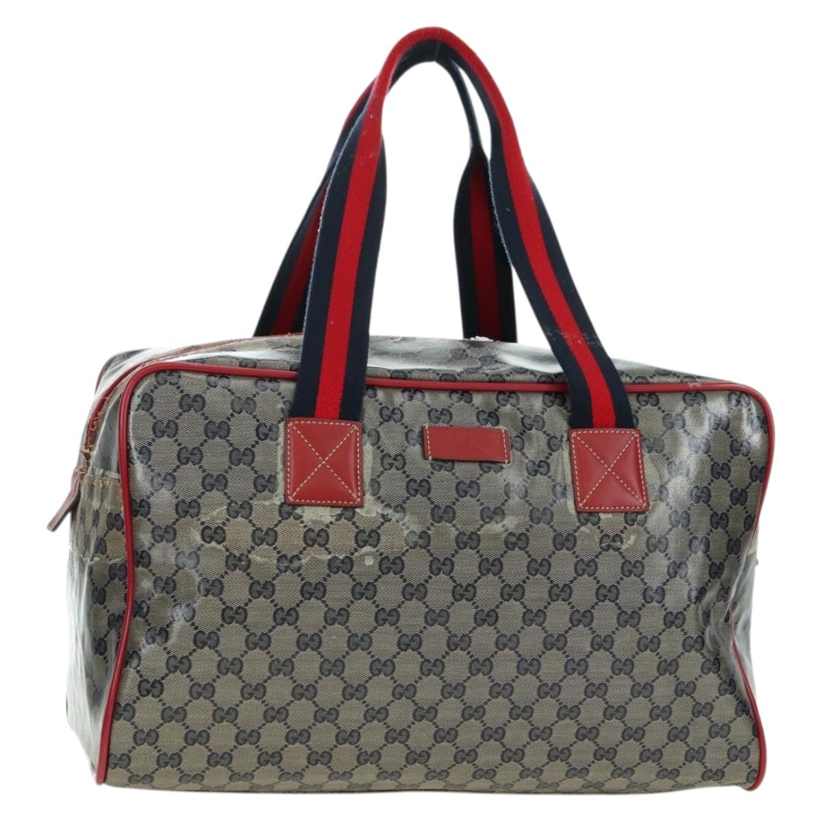 GUCCI GG Crystal Sherry Line Bag Coated Canvas Navy Gold 153240 Auth YKZ1520