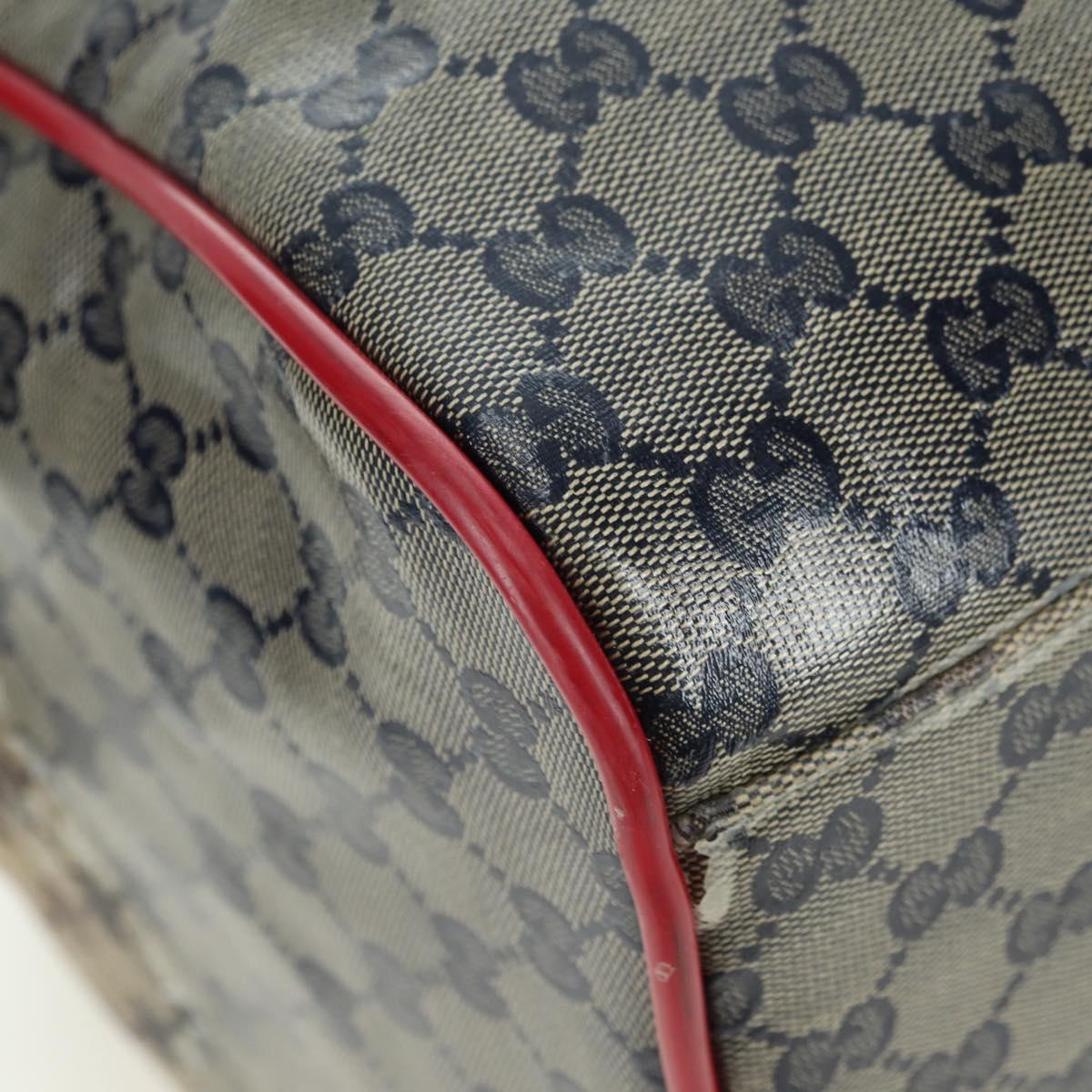 GUCCI GG Crystal Sherry Line Bag Coated Canvas Navy Gold 153240 Auth YKZ1520