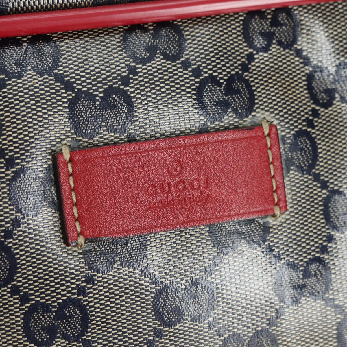 GUCCI GG Crystal Sherry Line Bag Coated Canvas Navy Gold 153240 Auth YKZ1520