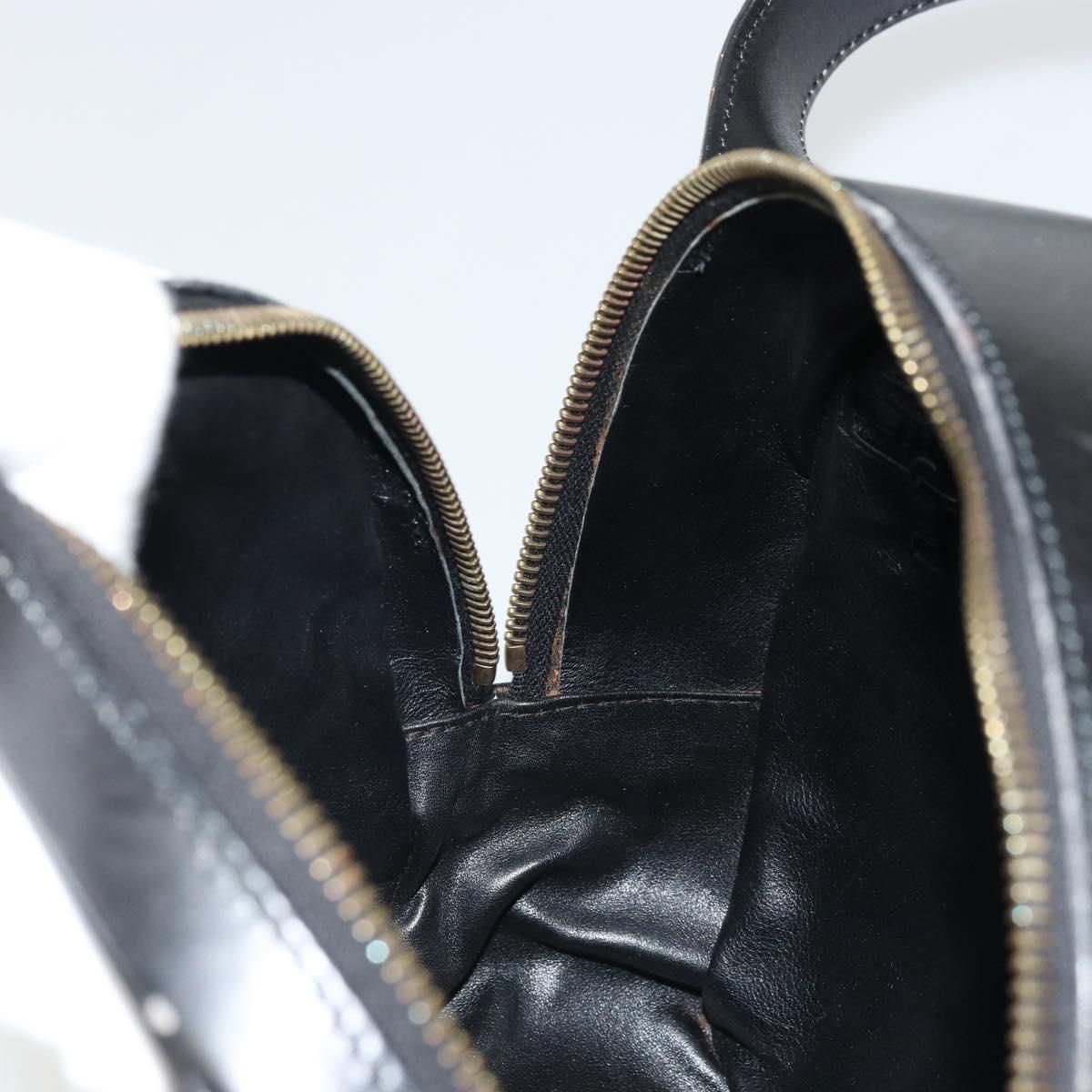 CELINE Circle Shoulder Bag Leather Black Gold Auth YKZ1524A