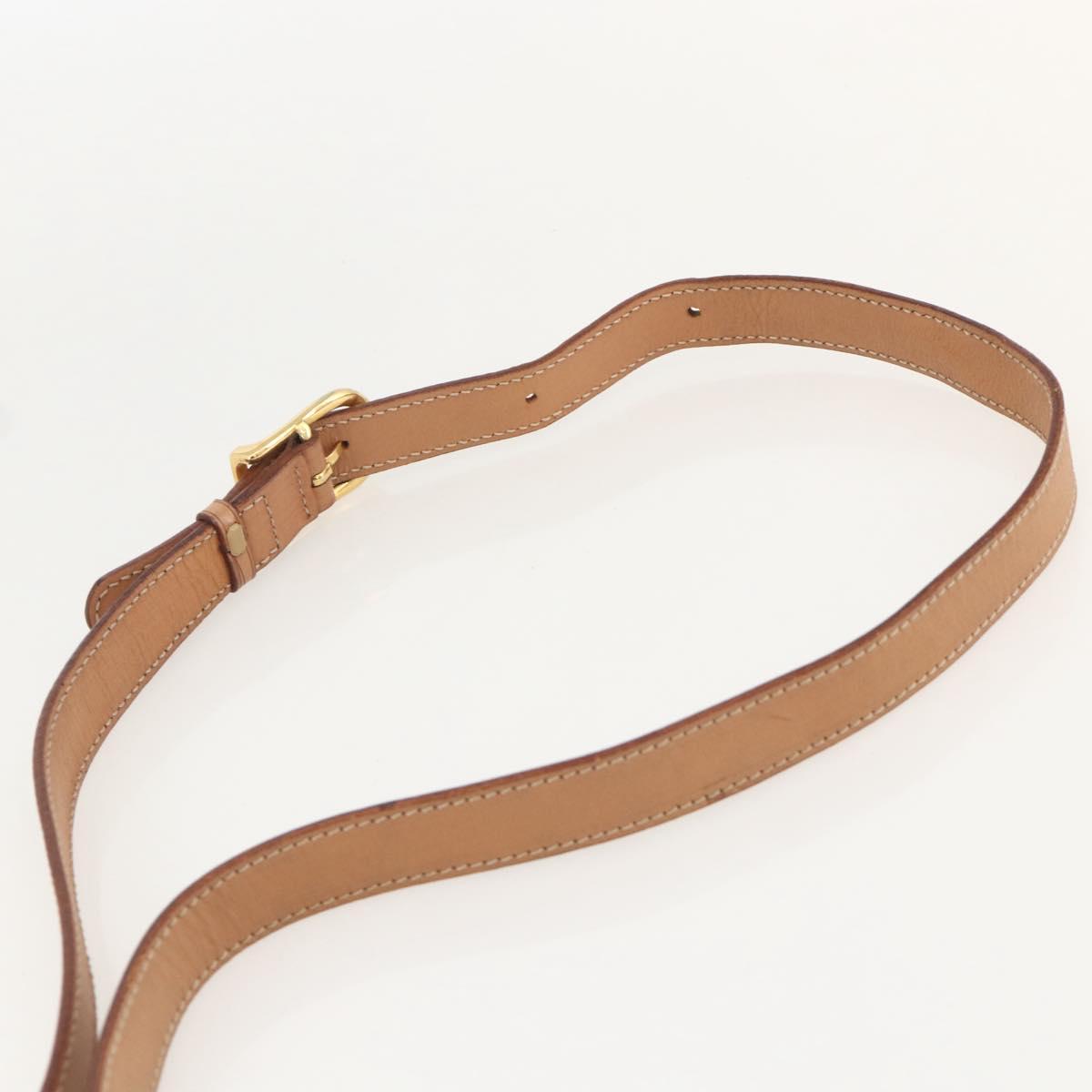 CELINE Macadam Canvas Circle Shoulder Bag PVC Leather Brown Gold Auth YKZ1561A