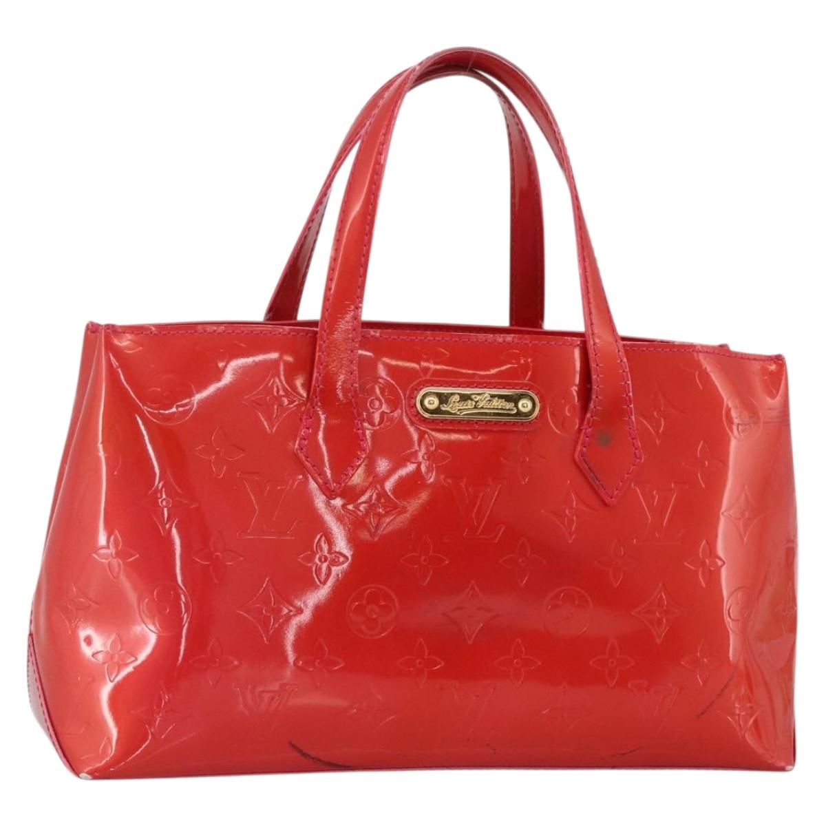 LOUIS VUITTON Monogram Vernis Wilshire PM Hand Bag Rose Pop M93643 Auth YKZ1574