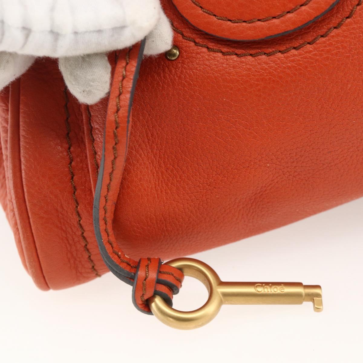 Chloe Paddington Hand Bag Leather Orange Gold Silver Auth YKZ1580SAM