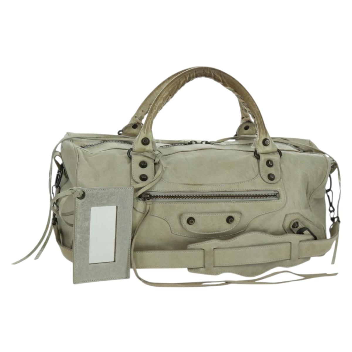 BALENCIAGA The Zizy Hand Bag Leather 2way Yellow 128523 Auth YKZ160V