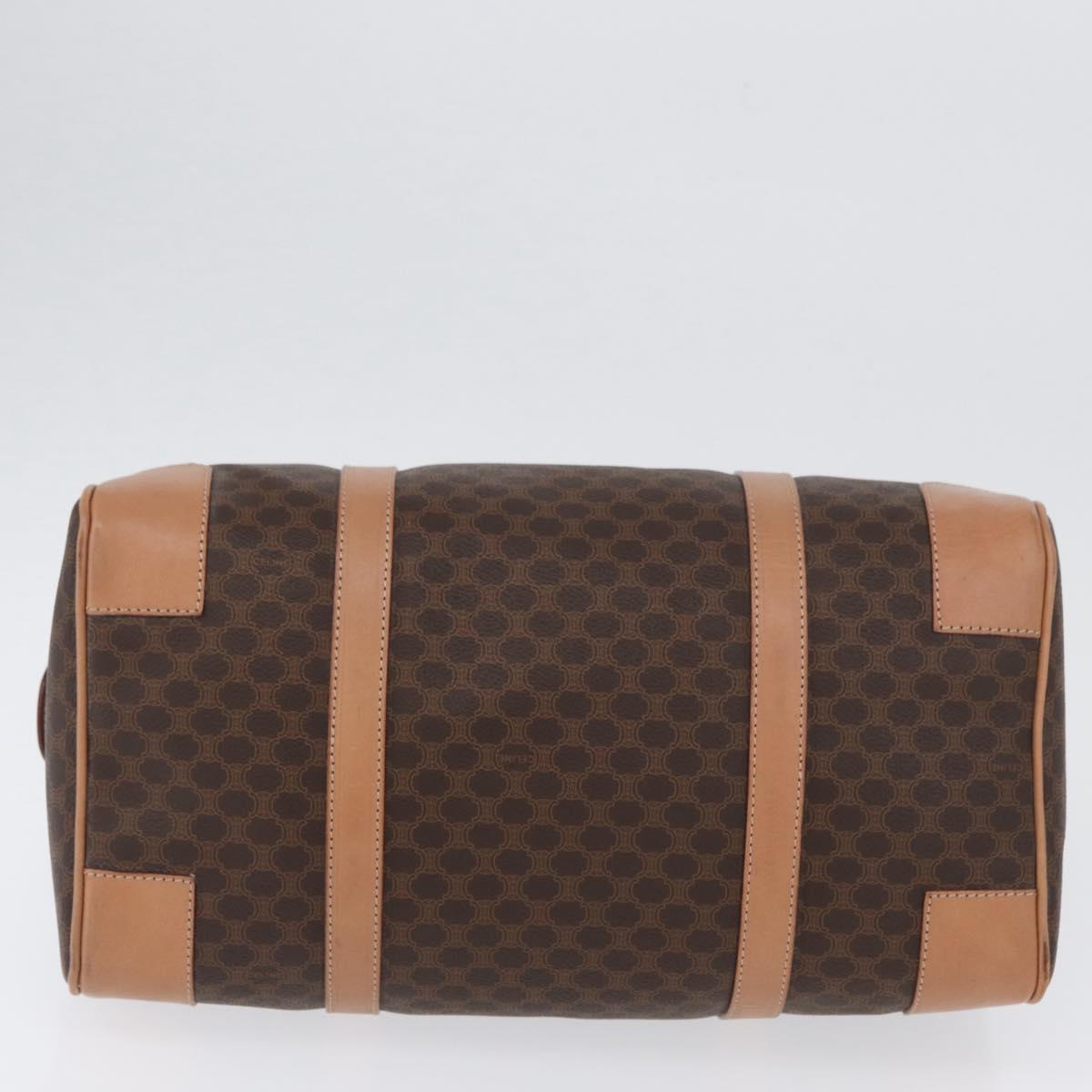 CELINE Macadam Canvas Hand Bag PVC Leather Brown Gold Auth YKZ161A