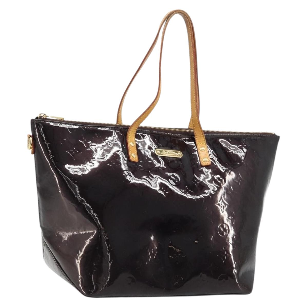LOUIS VUITTON Monogram Vernis Bellevue GM Tote Bag Amarante M93589 Auth YKZ1621