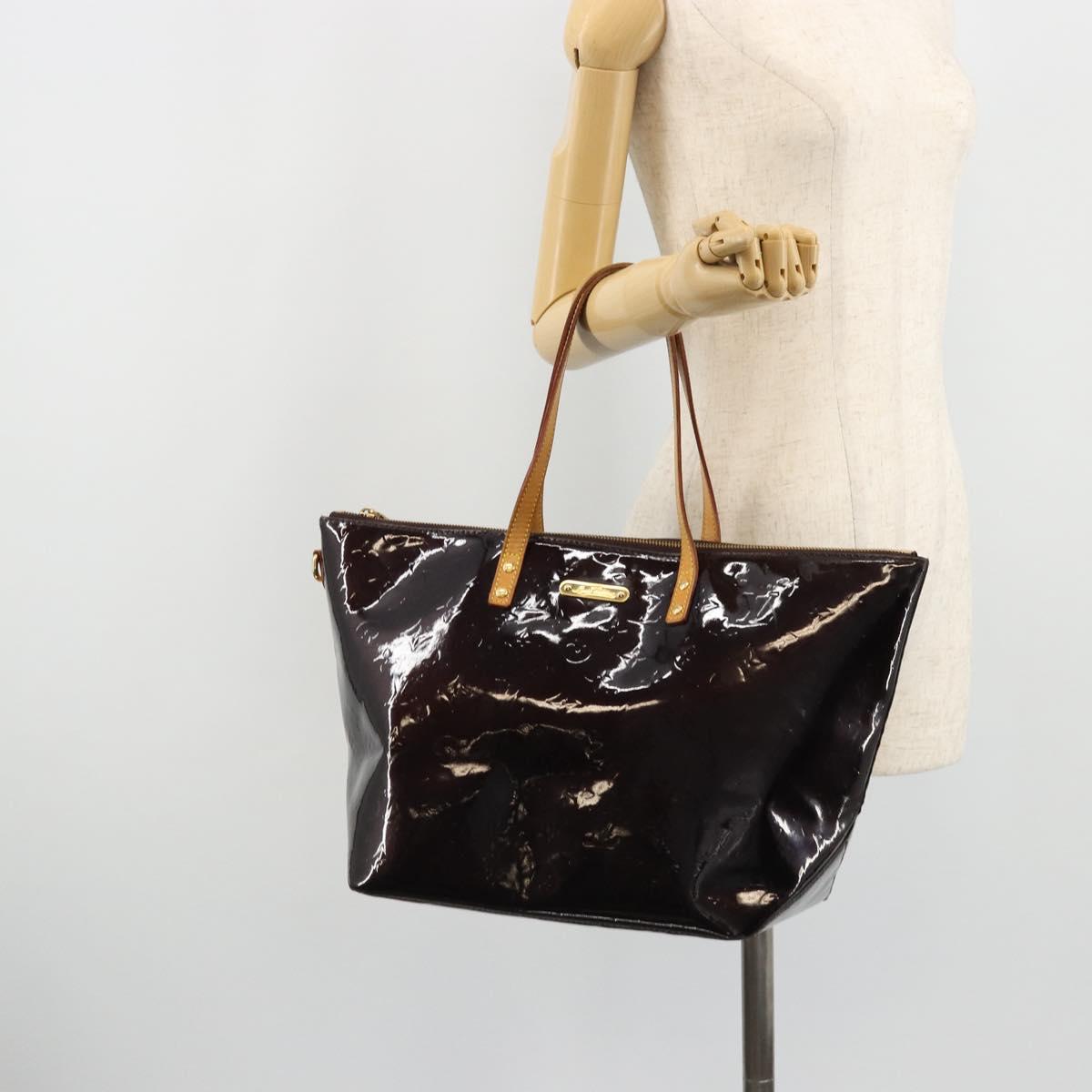 LOUIS VUITTON Monogram Vernis Bellevue GM Tote Bag Amarante M93589 Auth YKZ1621