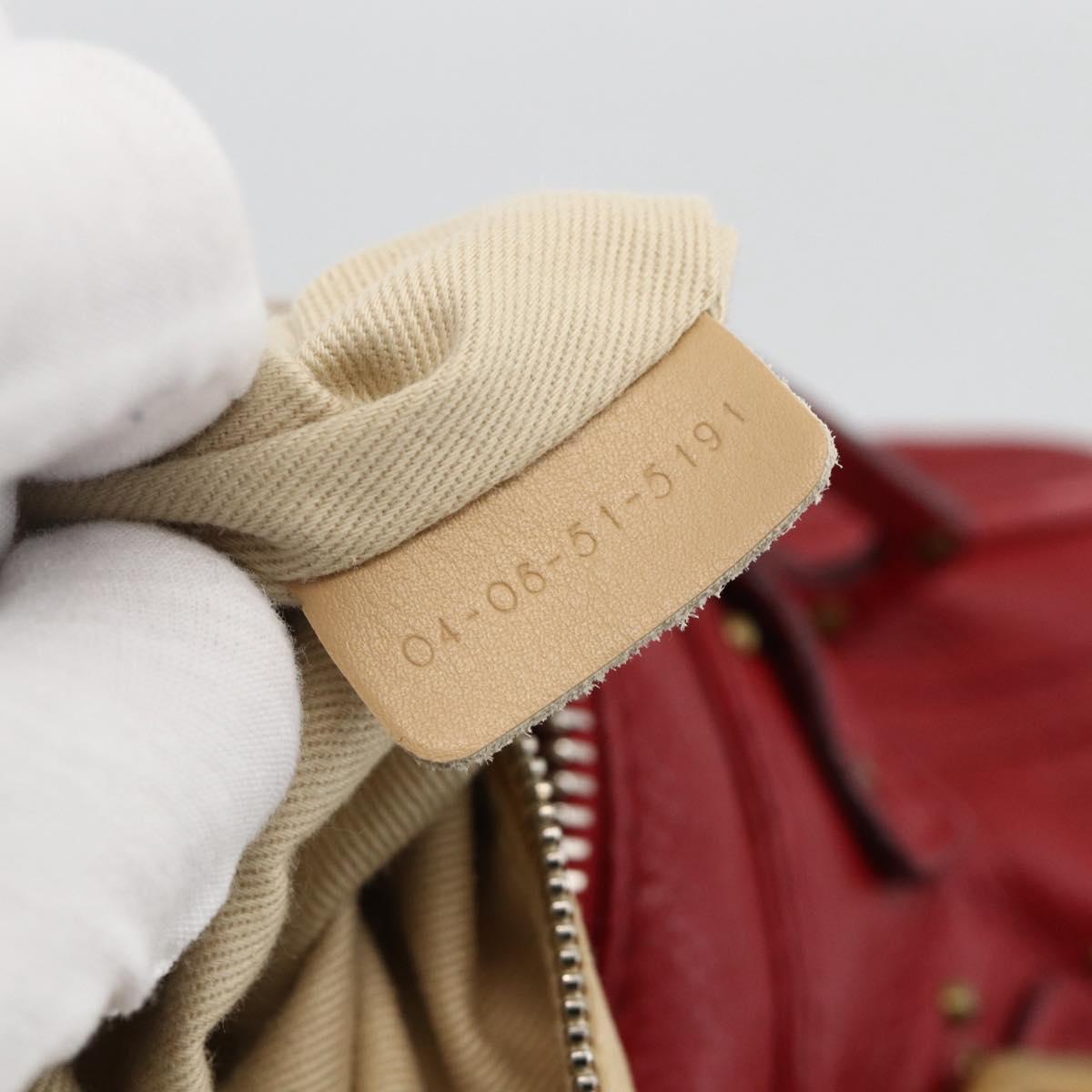 Chloe Paddington Hand Bag Leather Red Gold Silver Auth YKZ1622A