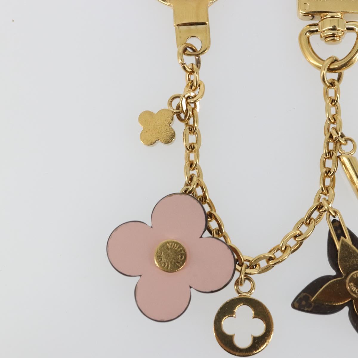 LOUIS VUITTON Bijoux Sac Chainne Bag Charm Gold Tone Pink M63086 Auth YKZ1629M