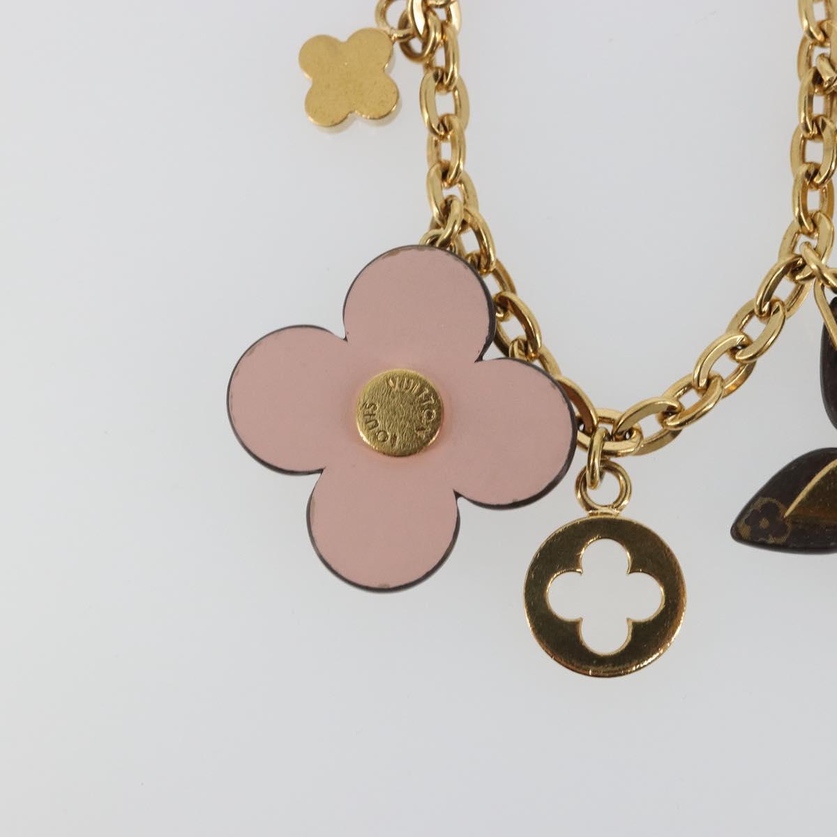 LOUIS VUITTON Bijoux Sac Chainne Bag Charm Gold Tone Pink M63086 Auth YKZ1629M