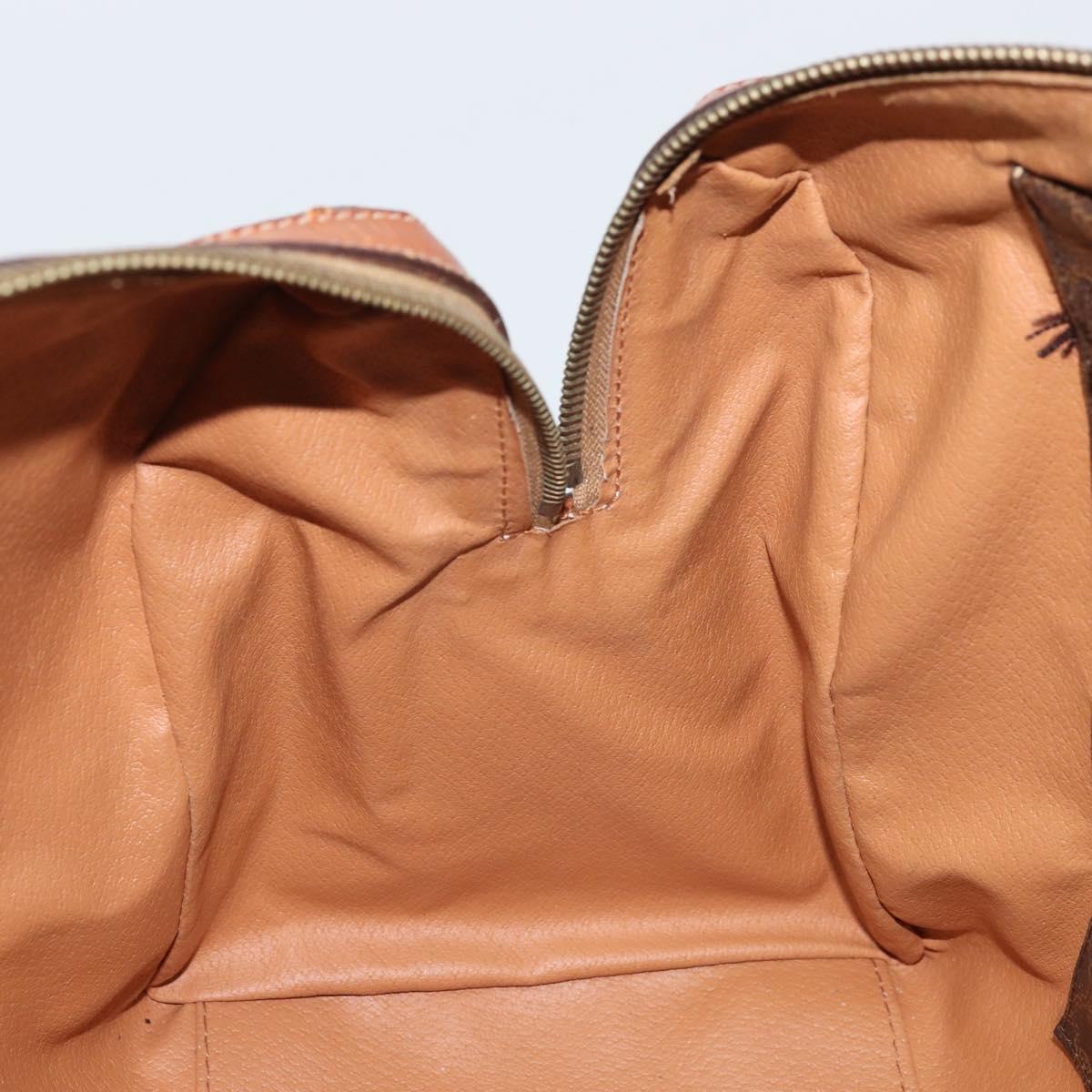 CELINE Macadam Canvas Hand Bag PVC Leather Brown Gold Auth YKZ166A
