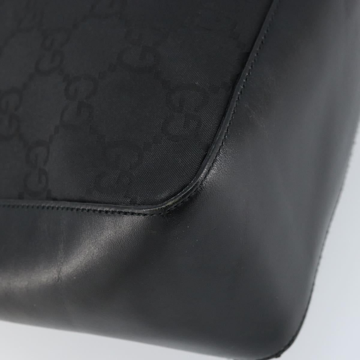 GUCCI GG Canvas Shoulder Bag Black Silver 001 3766 Auth YKZ177A