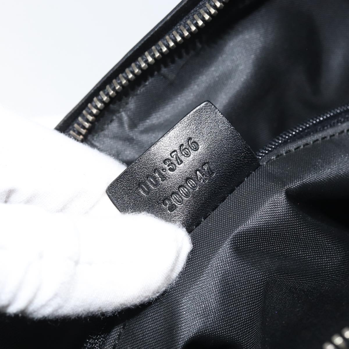 GUCCI GG Canvas Shoulder Bag Black Silver 001 3766 Auth YKZ177A