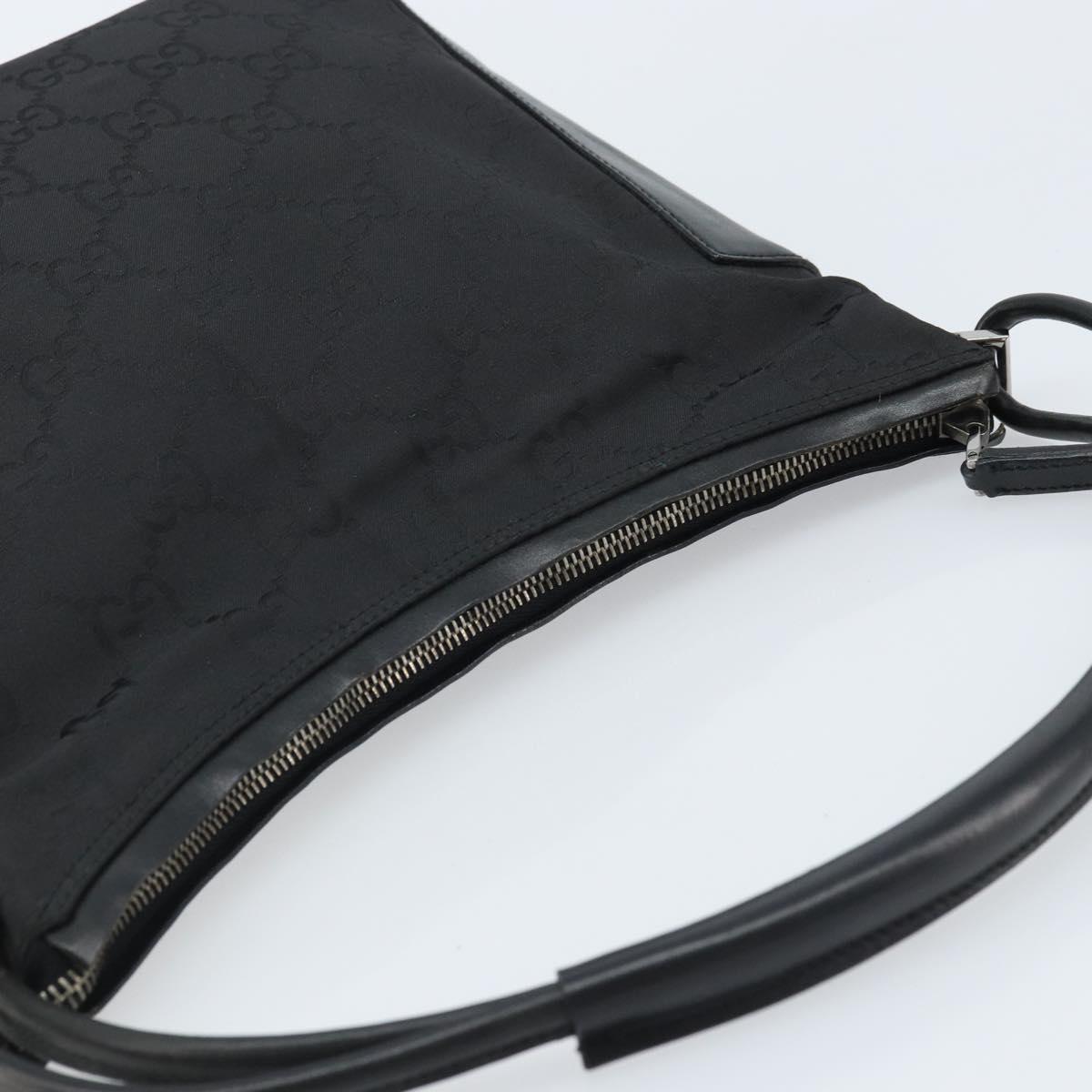 GUCCI GG Canvas Shoulder Bag Black Silver 001 3766 Auth YKZ177A
