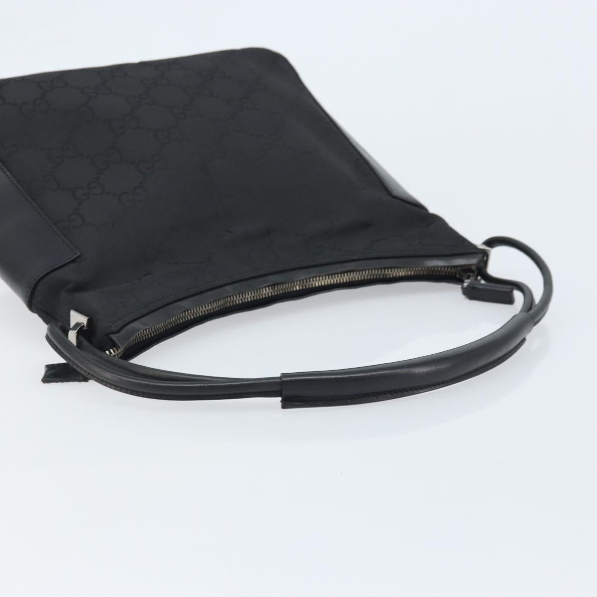 GUCCI GG Canvas Shoulder Bag Black Silver 001 3766 Auth YKZ177A