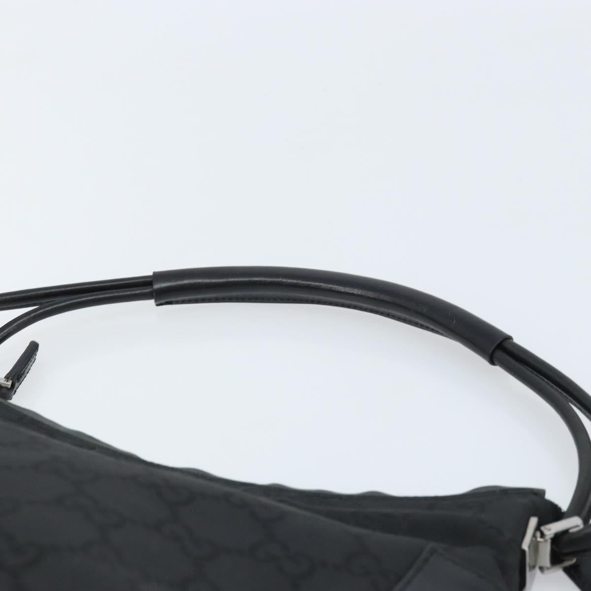 GUCCI GG Canvas Shoulder Bag Black Silver 001 3766 Auth YKZ177A