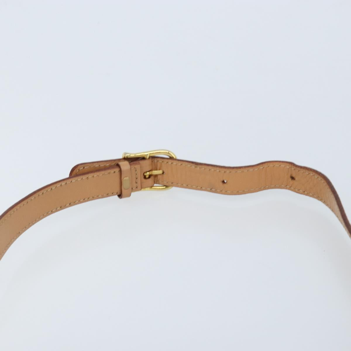 CELINE Macadam Canvas Shoulder Bag PVC Beige Gold Auth YKZ185A