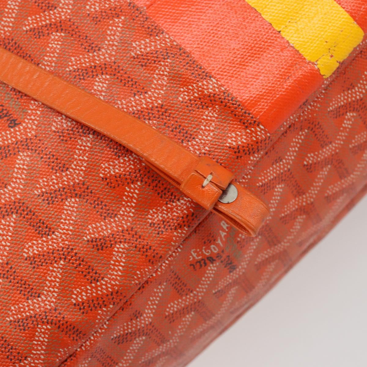 GOYARD Herringbone Saint Louis PM Tote Bag PVC Orange Auth YKZ190