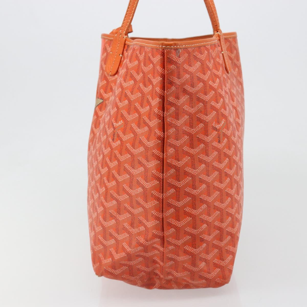 GOYARD Herringbone Saint Louis PM Tote Bag PVC Orange Auth YKZ190