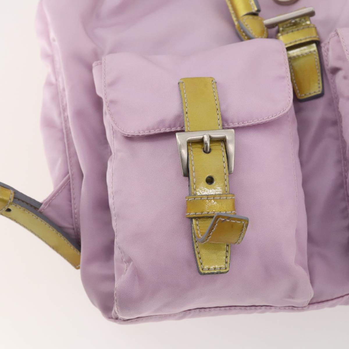 PRADA Backpack Nylon Pink Silver Auth YKZ194