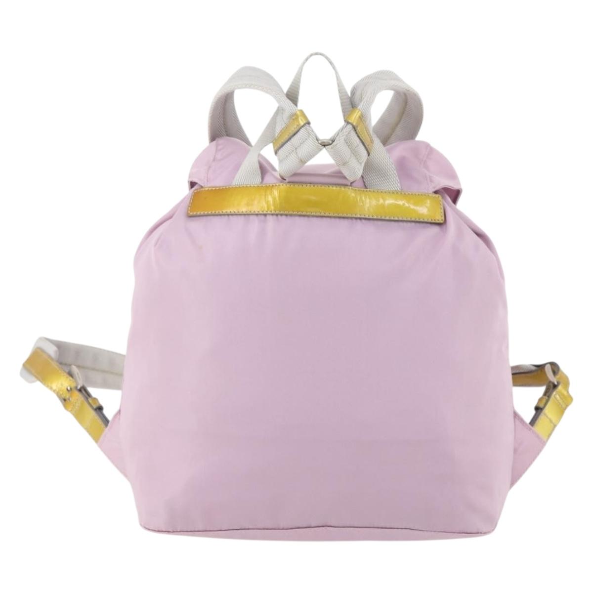 PRADA Backpack Nylon Pink Silver Auth YKZ194