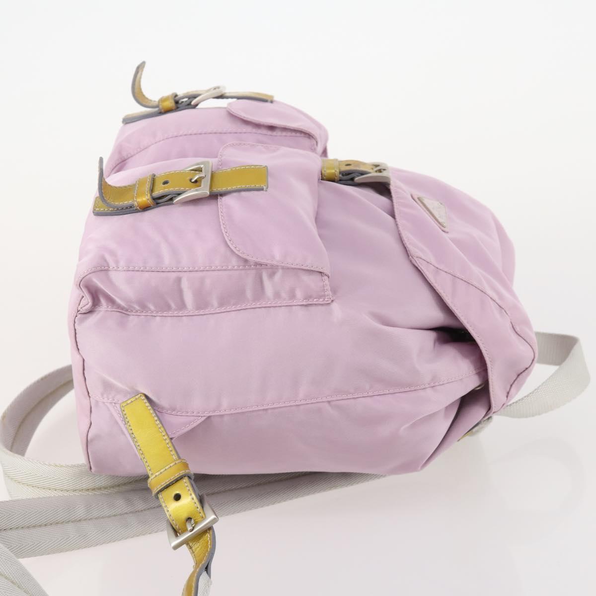 PRADA Backpack Nylon Pink Silver Auth YKZ194
