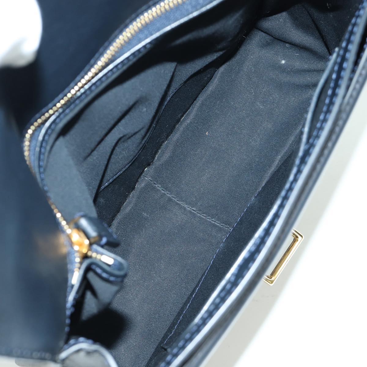 CELINE Macadam Canvas Shoulder Bag Black Gold Auth YKZ208V