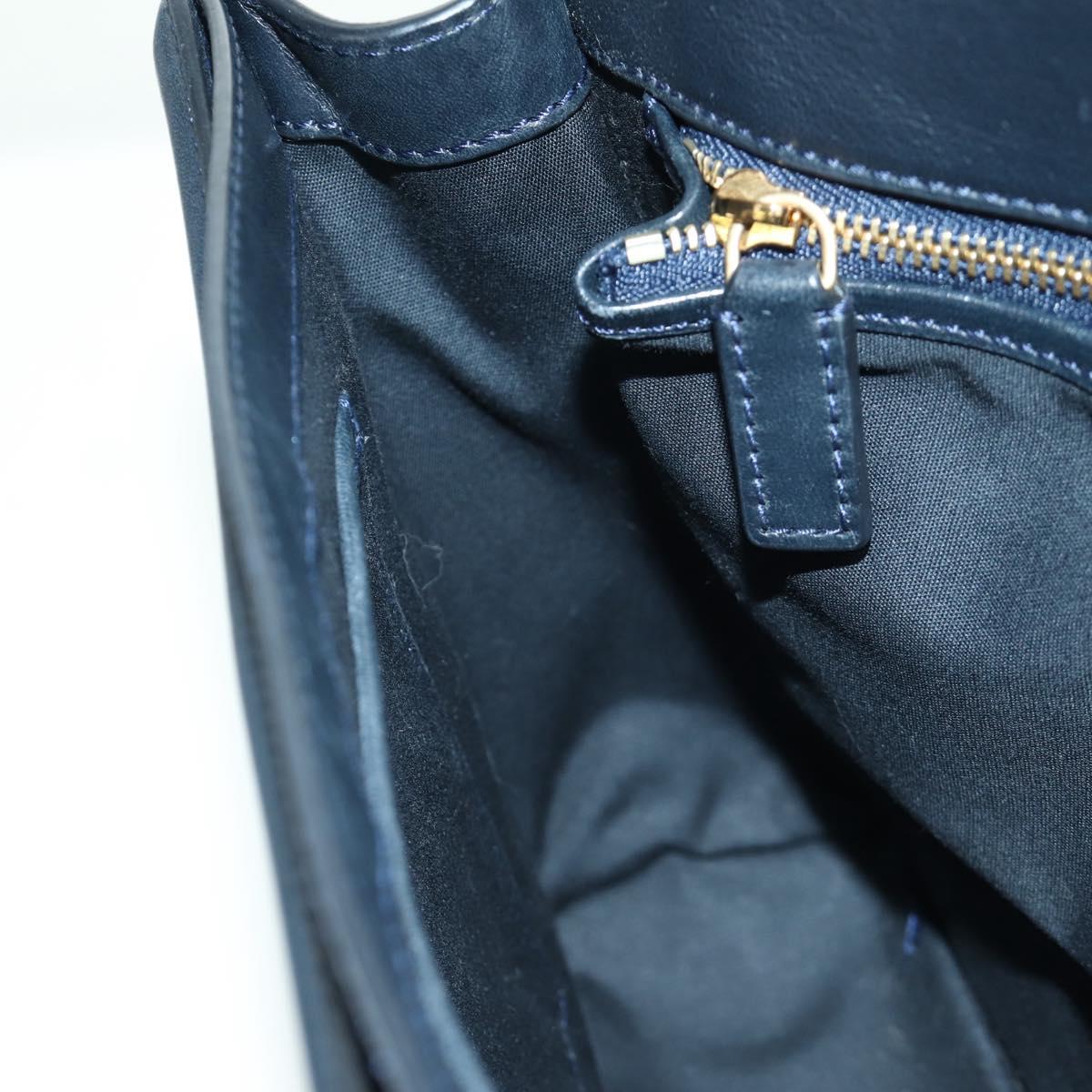 CELINE Macadam Canvas Shoulder Bag Black Gold Auth YKZ208V