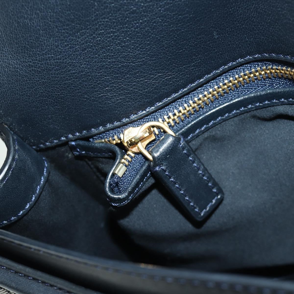 CELINE Macadam Canvas Shoulder Bag Black Gold Auth YKZ208V