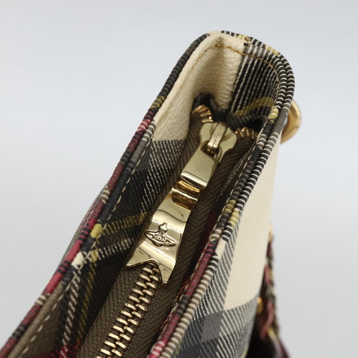 Vivienne Westwood Shoulder Bag PVC Canvas Beige Red gold Auth YKZ211A
