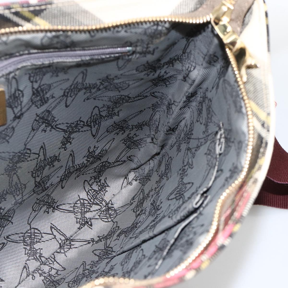 Vivienne Westwood Shoulder Bag PVC Canvas Beige Red gold Auth YKZ211A