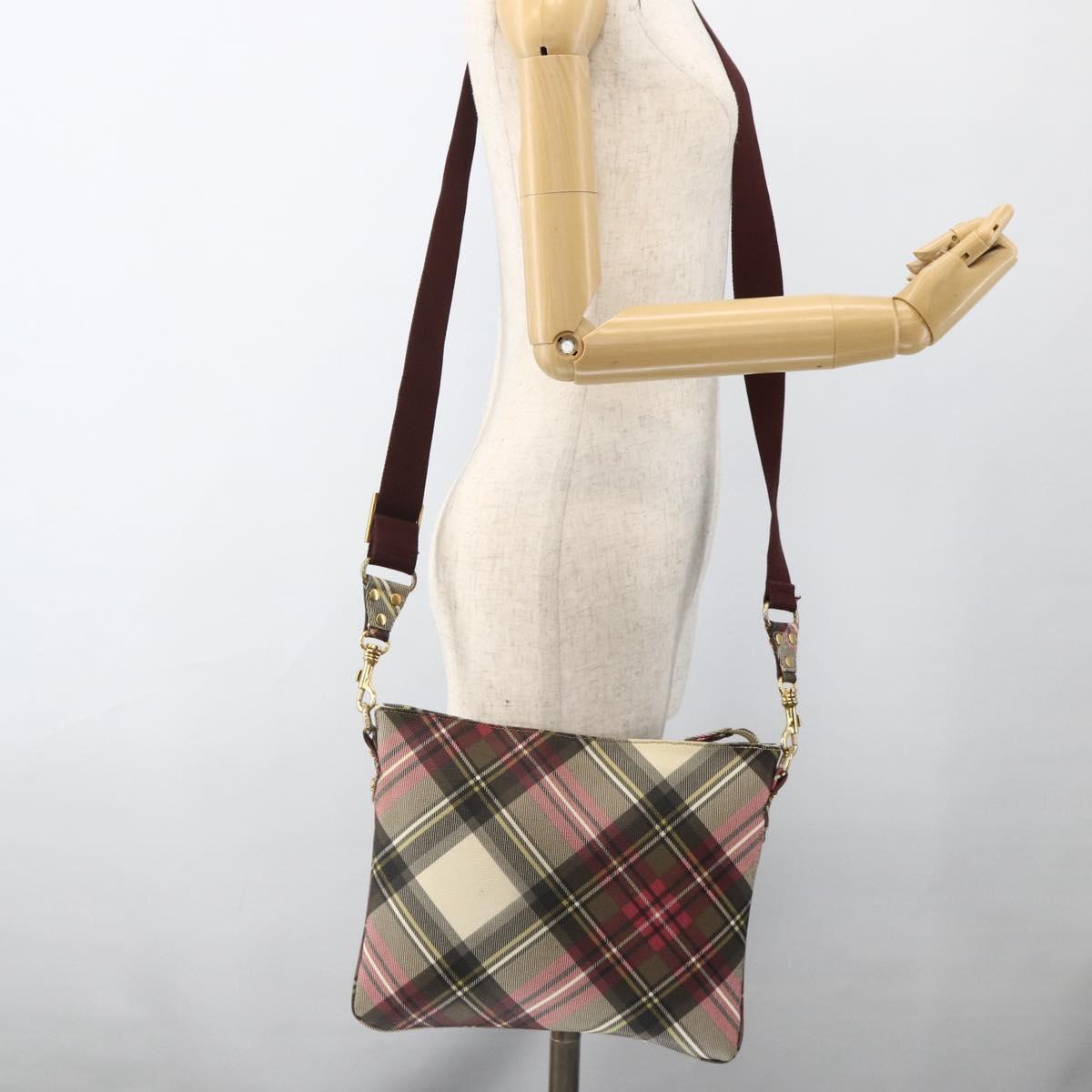 Vivienne Westwood Shoulder Bag PVC Canvas Beige Red gold Auth YKZ211A