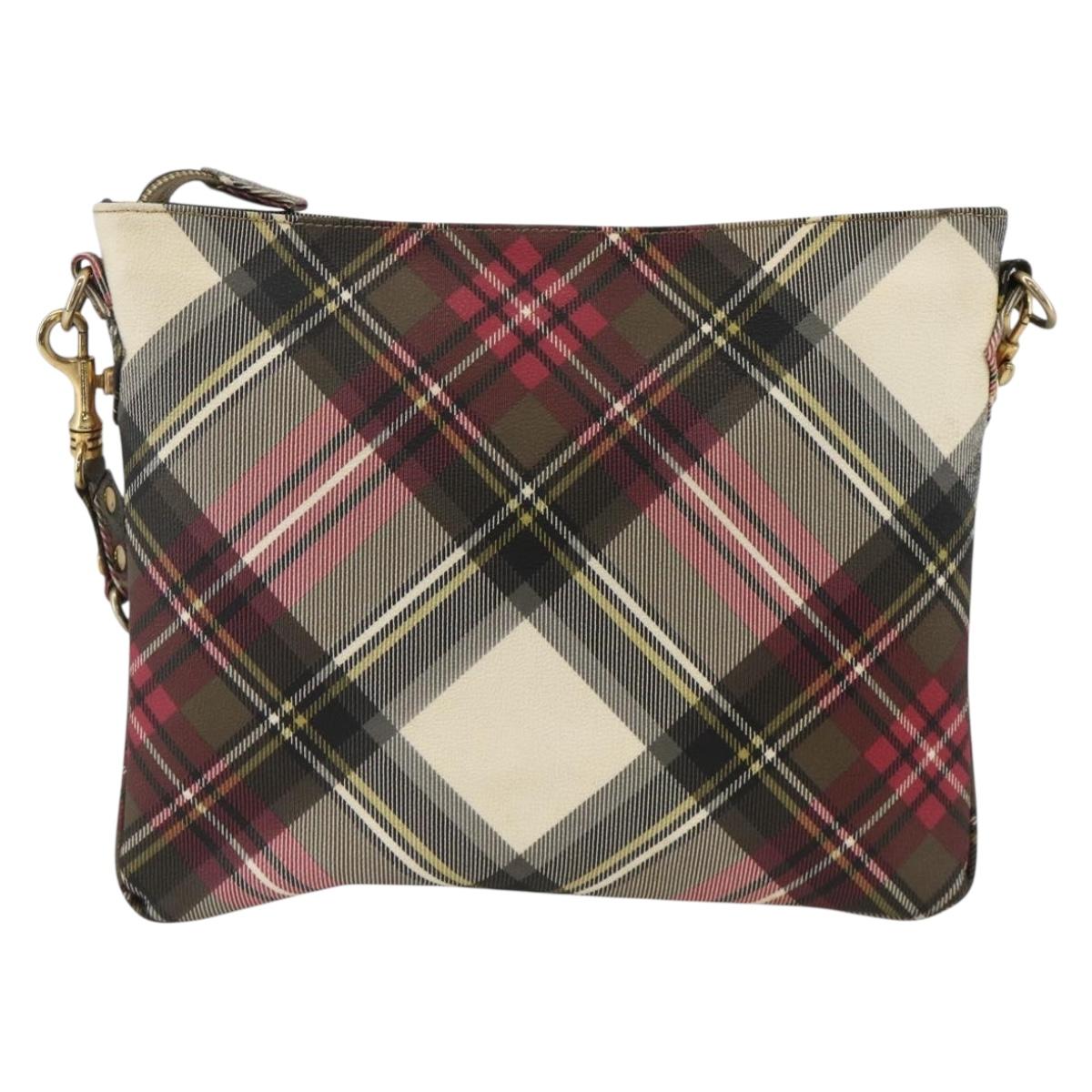 Vivienne Westwood Shoulder Bag PVC Canvas Beige Red gold Auth YKZ211A