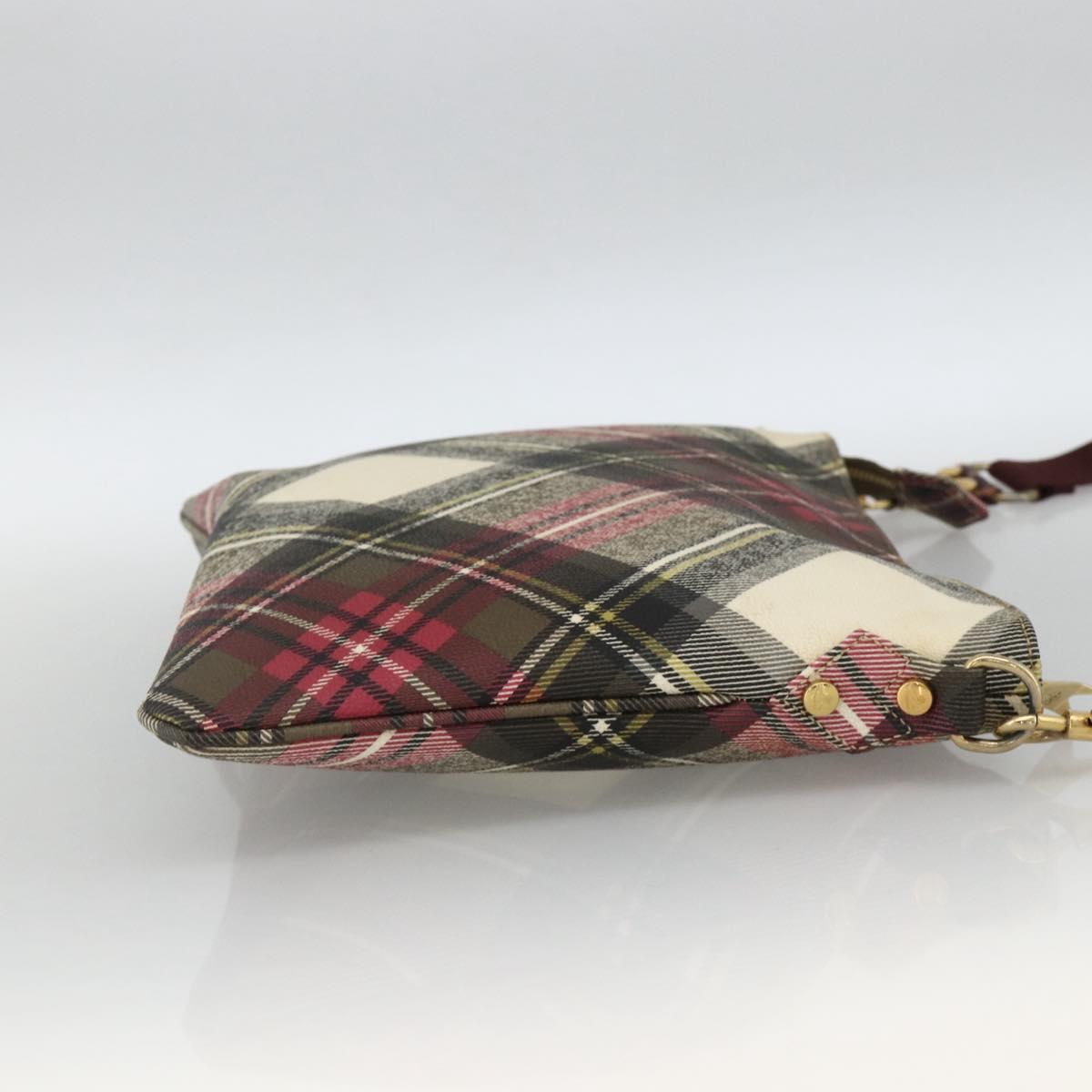 Vivienne Westwood Shoulder Bag PVC Canvas Beige Red gold Auth YKZ211A
