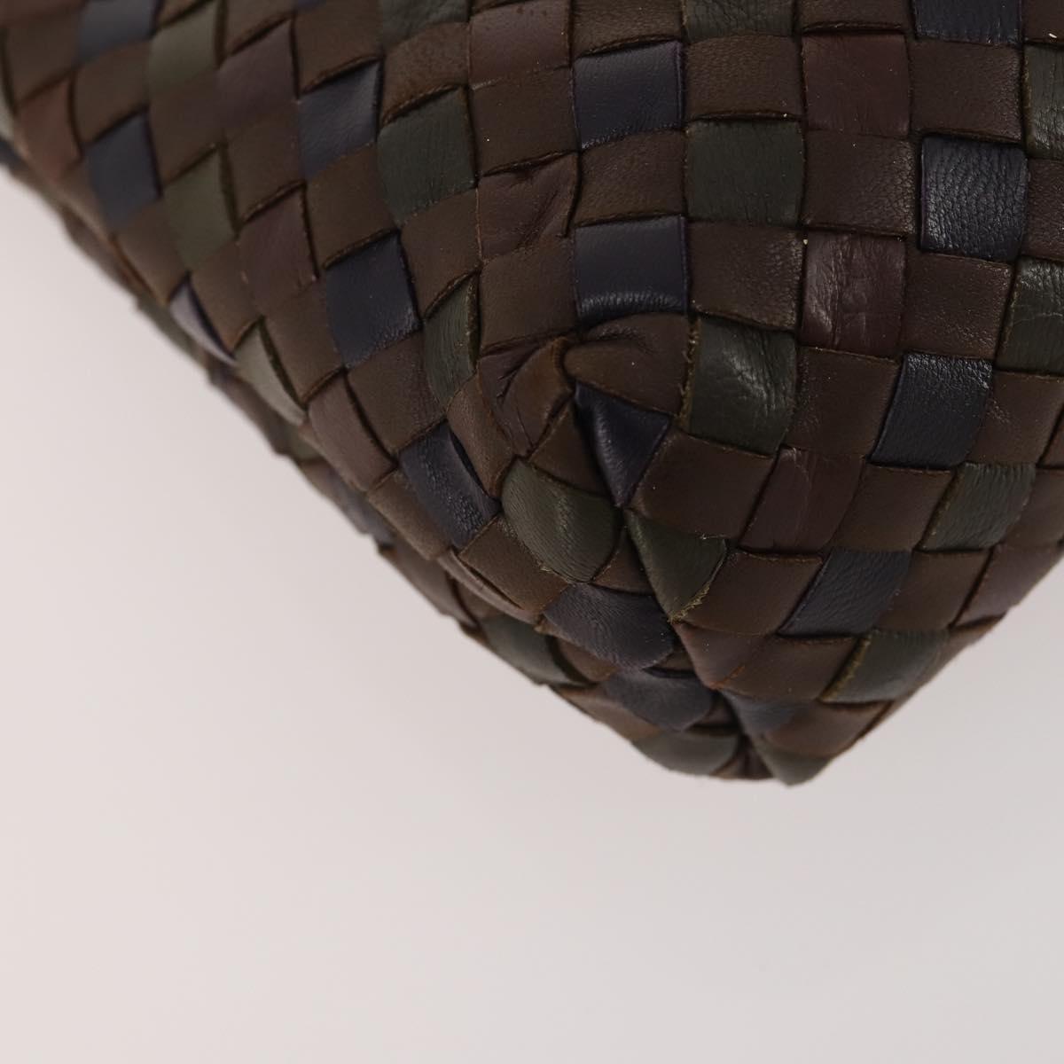 BOTTEGA VENETA INTRECCIATO Shoulder Bag Leather Brown Auth YKZ214