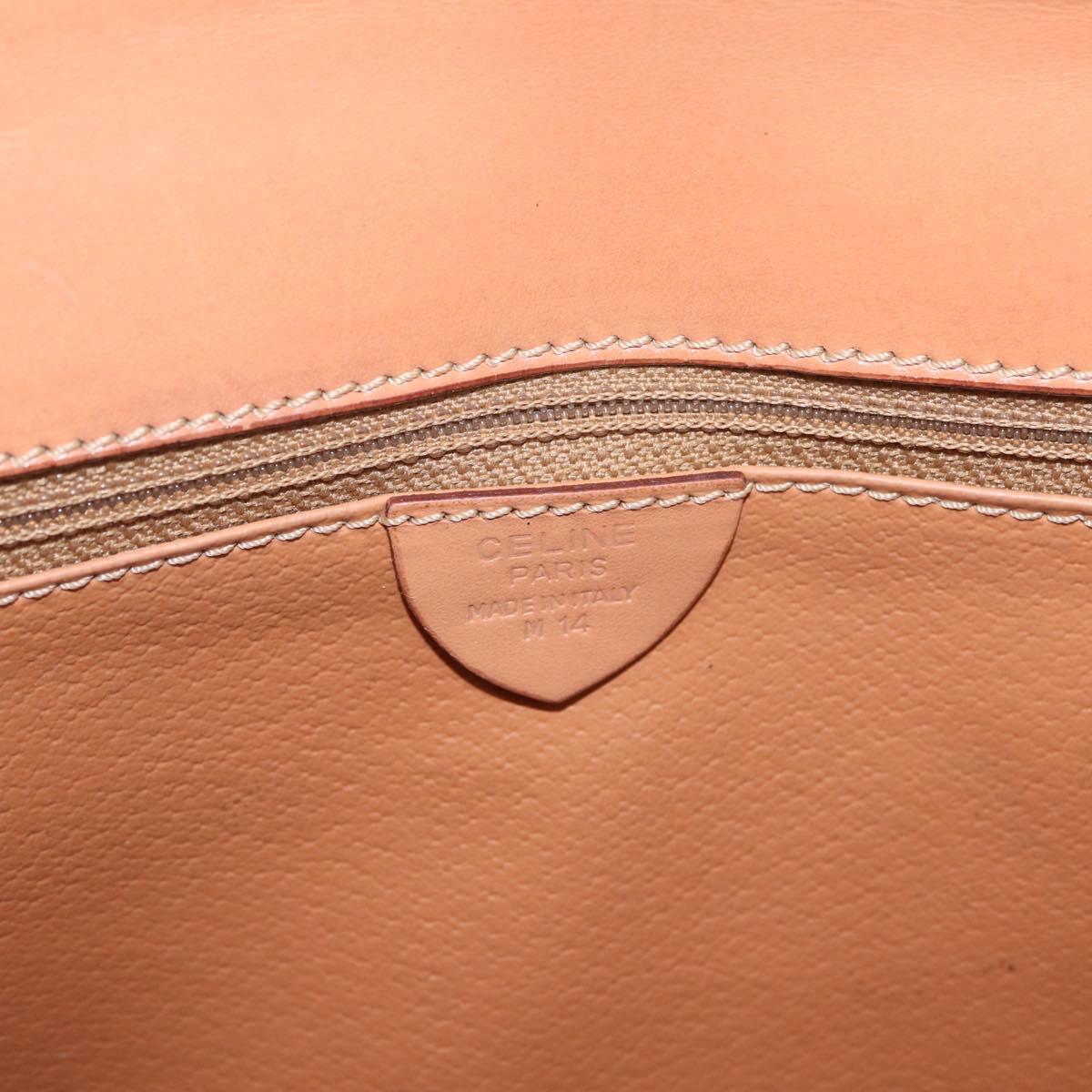 CELINE Macadam Canvas Hand Bag PVC Leather Brown Gold Auth YKZ227
