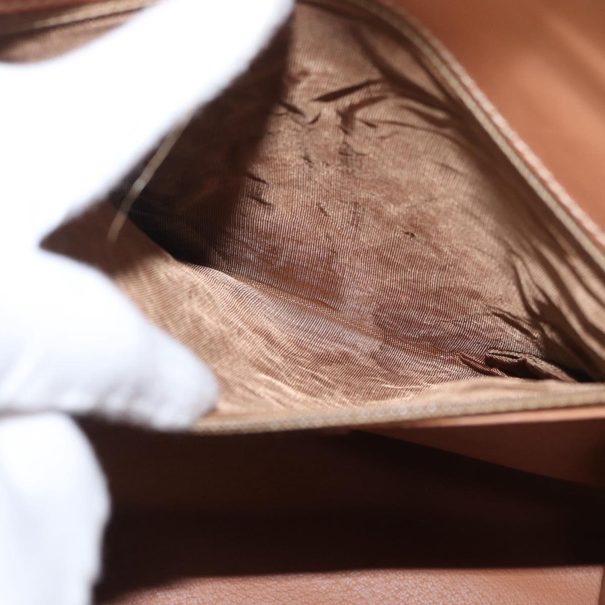 CELINE Macadam Canvas Hand Bag PVC Leather Brown Gold Auth YKZ227