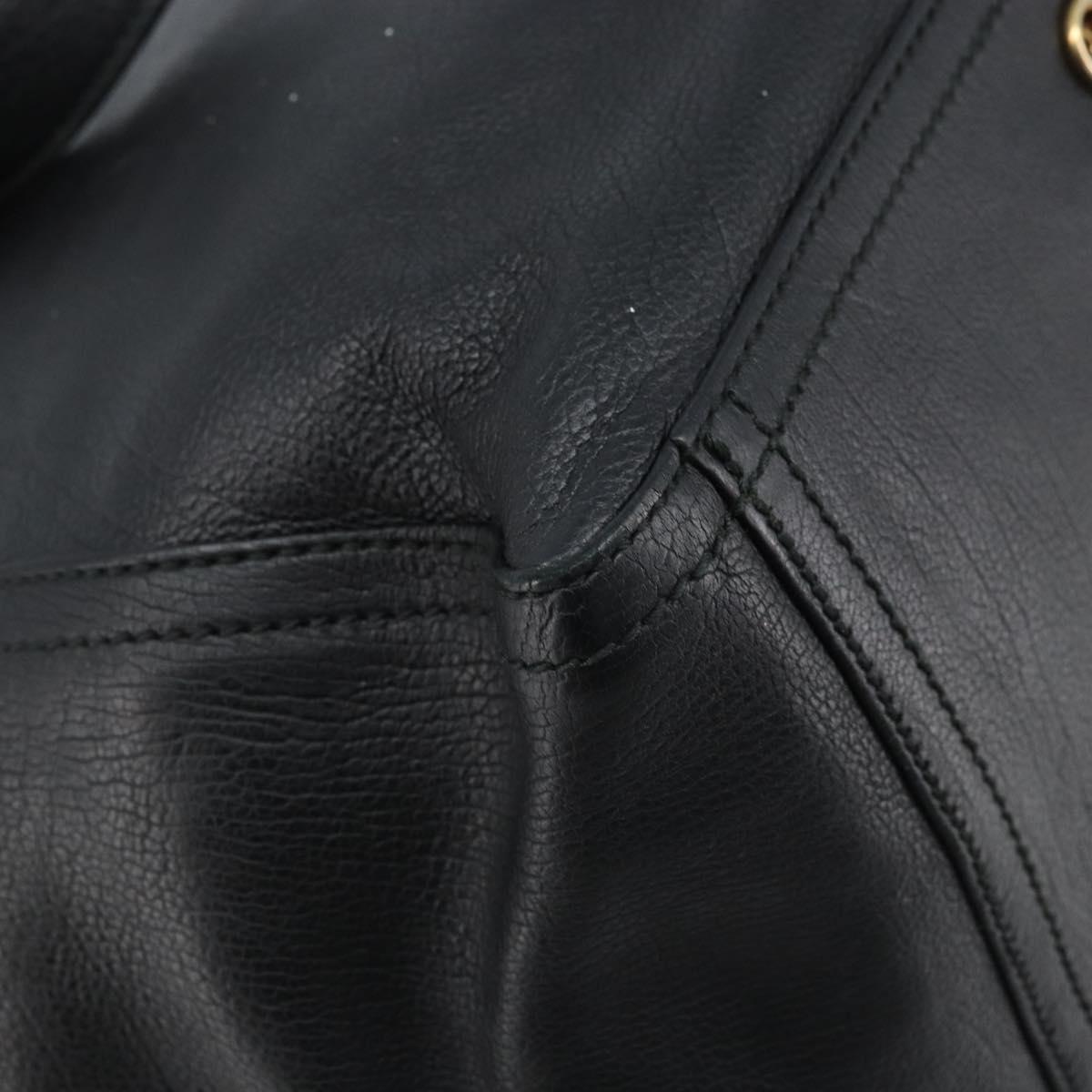 SAINT LAURENT Downtown Hand Bag Leather Black Gold 175884 Auth YKZ233A