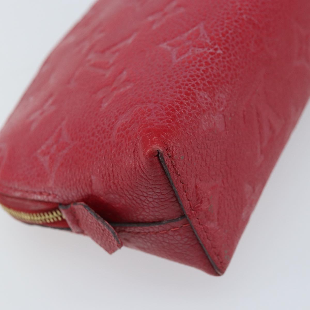 LOUIS VUITTON Monogram Empreinte Pochette PM Pouch Red M69414 Auth YKZ248A