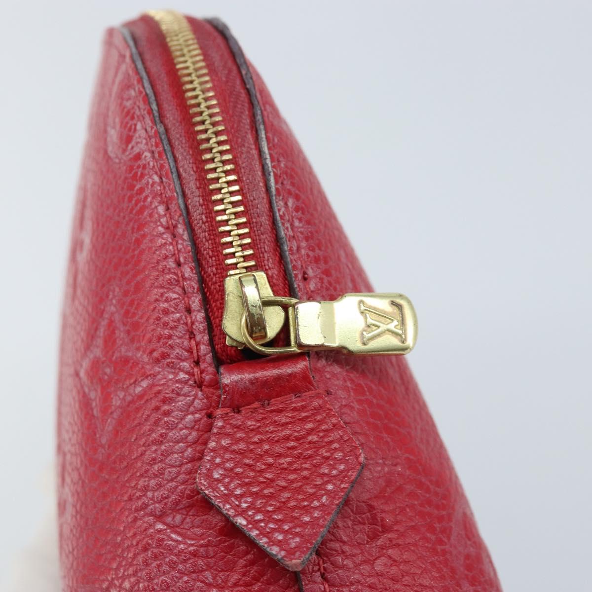 LOUIS VUITTON Monogram Empreinte Pochette PM Pouch Red M69414 Auth YKZ248A
