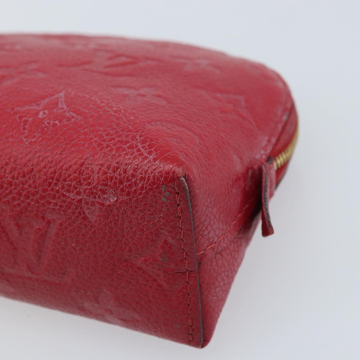 LOUIS VUITTON Monogram Empreinte Pochette PM Pouch Red M69414 Auth YKZ248A