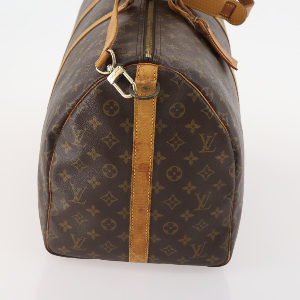 LOUIS VUITTON Monogram Keepall Bandouliere 55 Boston Bag M41414 LV Auth YKZ250