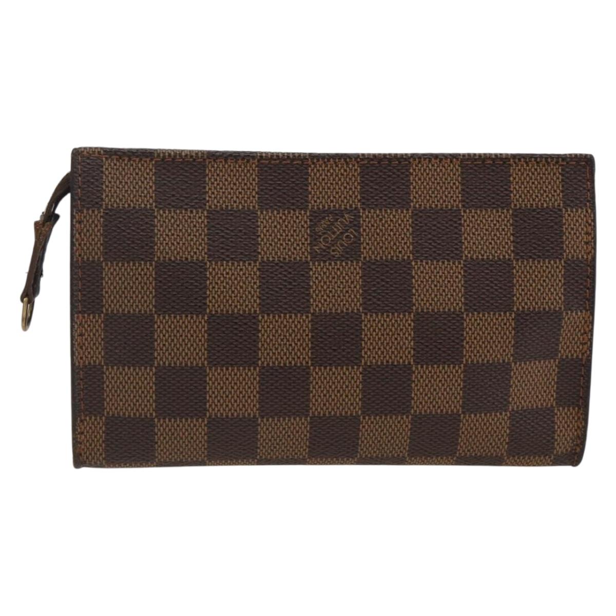 LOUIS VUITTON Damier Ebene Marais Pouch LV Auth YKZ256A