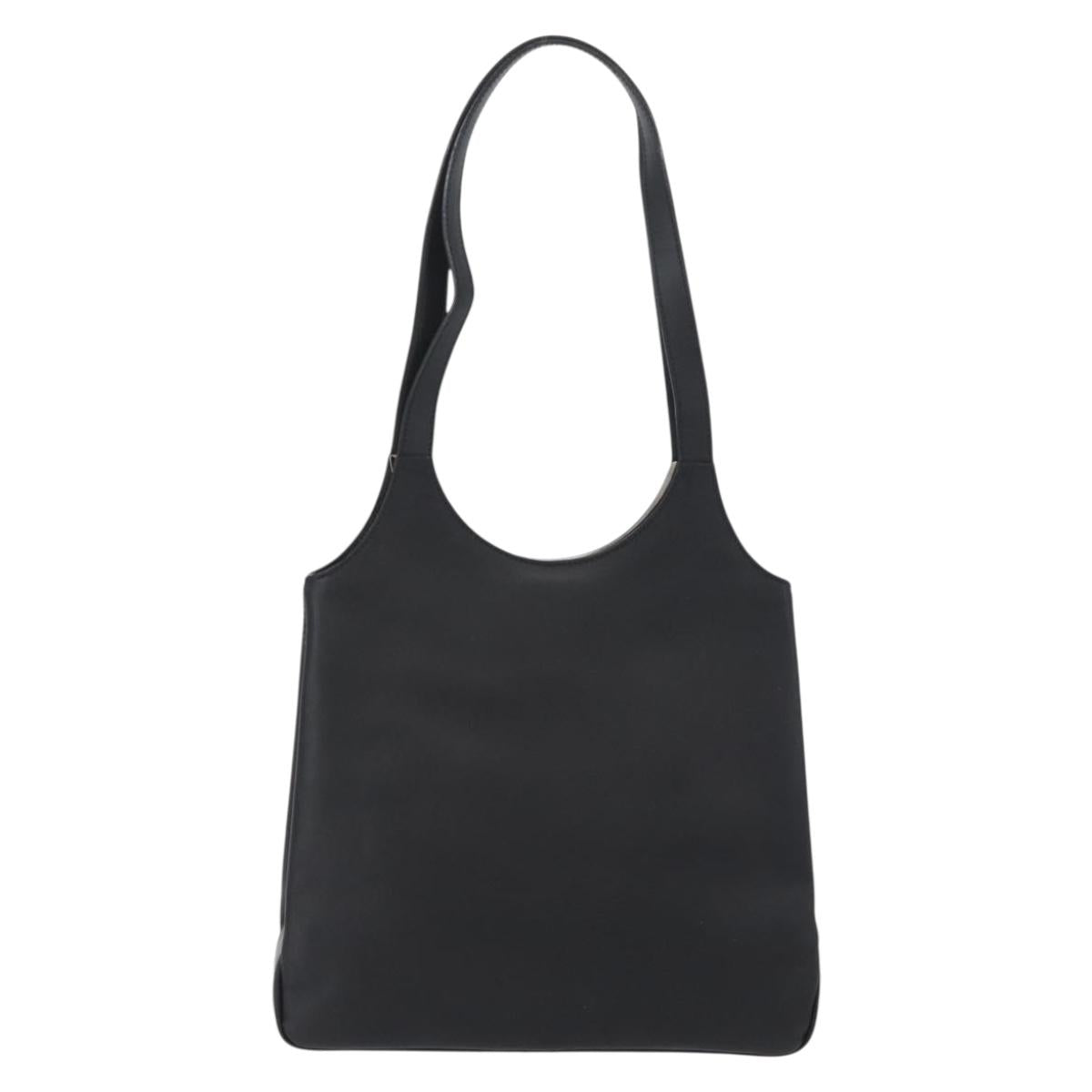 CELINE Tote Bag Leather Black Silver Auth YKZ261A